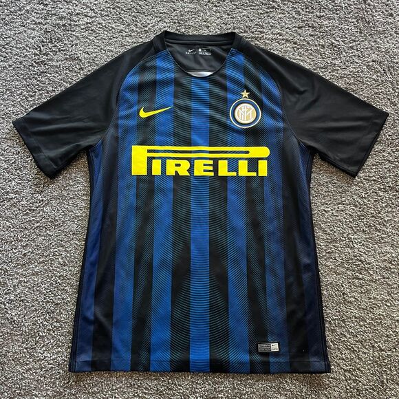 Nike Inter Milan 2016/17 Home Jersey Football Soccer Blue Black Sz M 776891-011 - Picture 1 of 9
